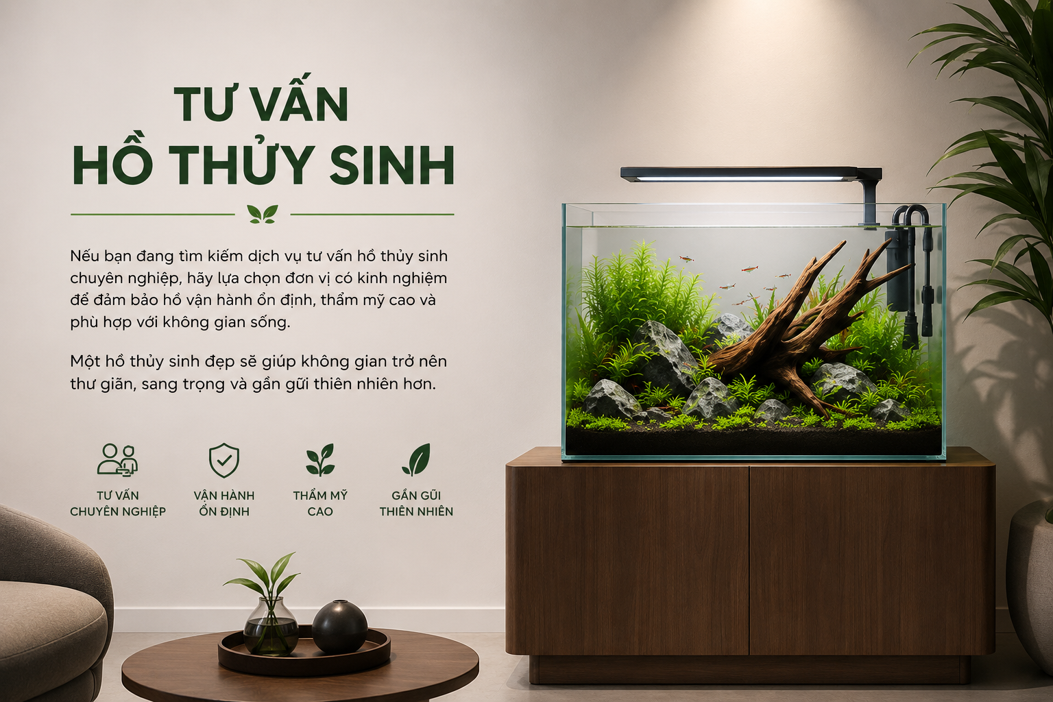 tư vấn hồ thủy sinh chuyên nghiệp setup hồ thủy sinh đẹp