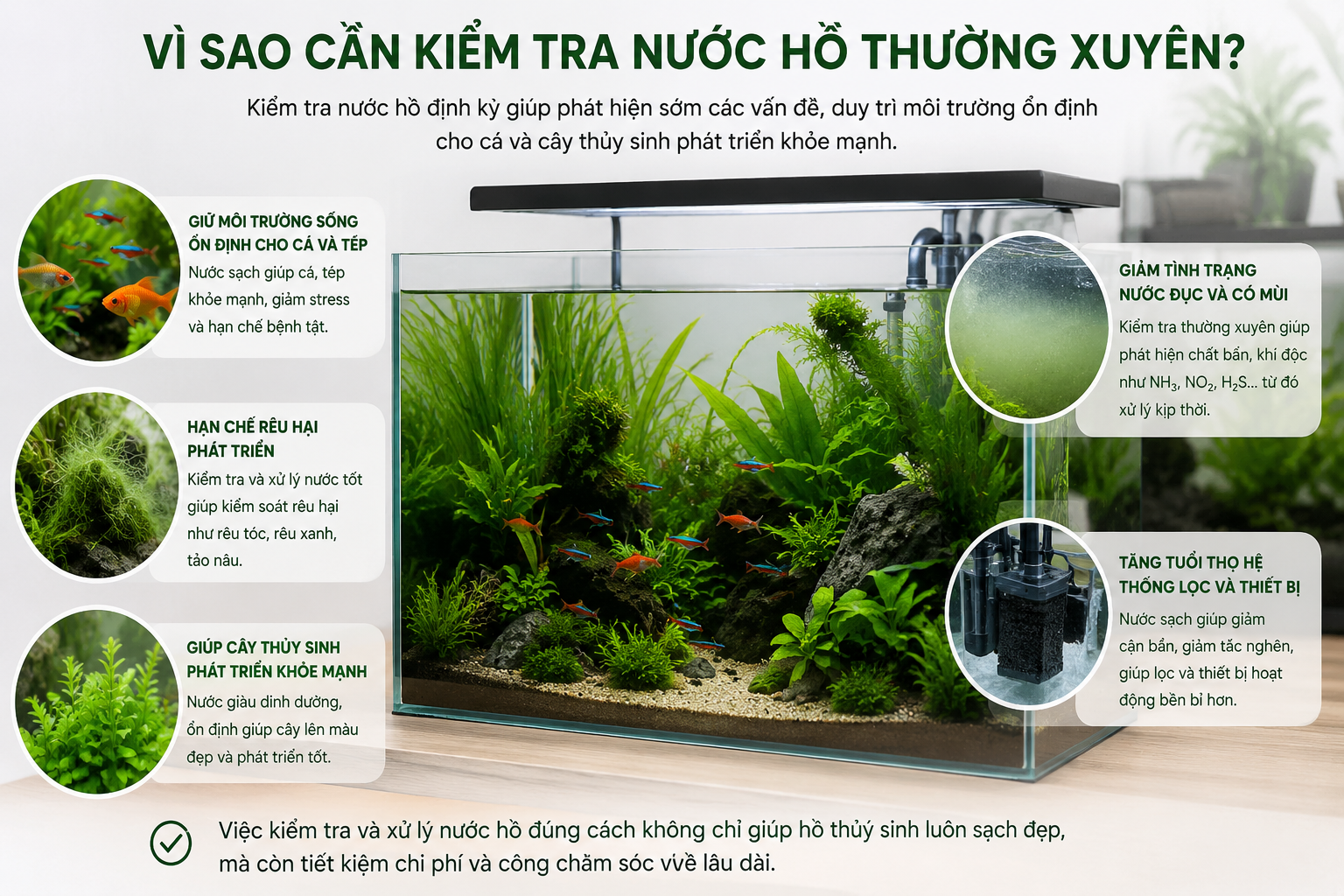 Xử lý nước hồ thủy sinh đúng cách